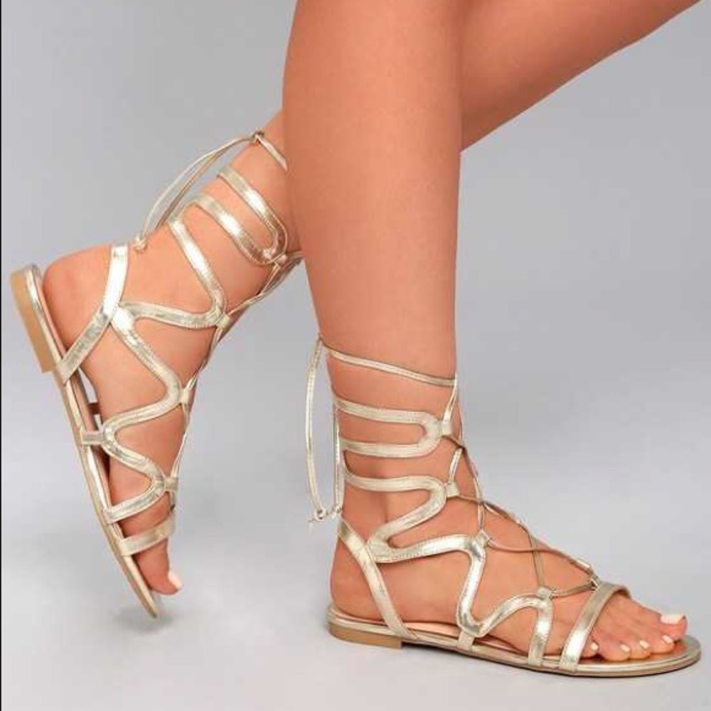 Liliana Classic Luxe Gold Gladiator Sandals